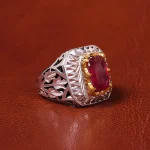 انگشتر یاقوت سرخ مردانه کد 20607