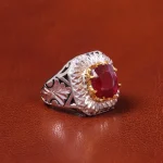 انگشتر یاقوت سرخ مردانه کد 20611