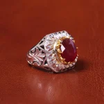 انگشتر یاقوت سرخ مردانه کد 20612