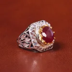 انگشتر یاقوت سرخ مردانه کد 20617