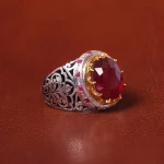 انگشتر یاقوت سرخ مردانه کد 20620