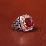 انگشتر یاقوت سرخ مردانه کد 20621