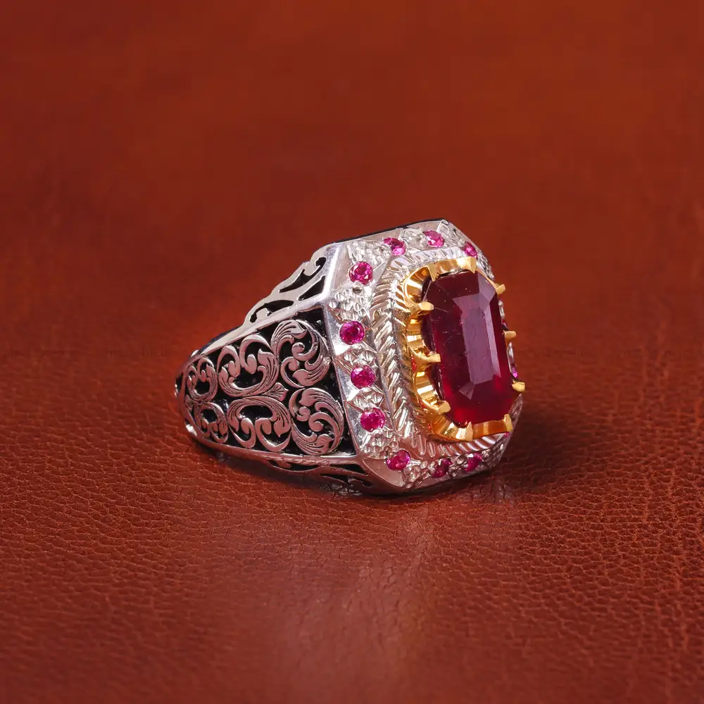 انگشتر یاقوت سرخ مردانه کد 20623