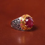 انگشتر یاقوت سرخ مردانه کد 20625