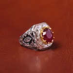 انگشتر یاقوت سرخ مردانه کد 20627