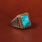 انگشتر فیروزه شجری مردانه کد 20637