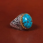 انگشتر فیروزه شجری مردانه کد 20652