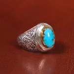 انگشتر فیروزه شجری مردانه کد 20654