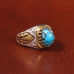 انگشتر فيروزه عجمی مردانه کد 20666