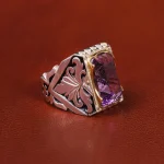 انگشتر آمیتیست مردانه کد 20677