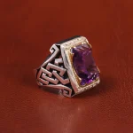 انگشتر آمیتیست مردانه کد 20678