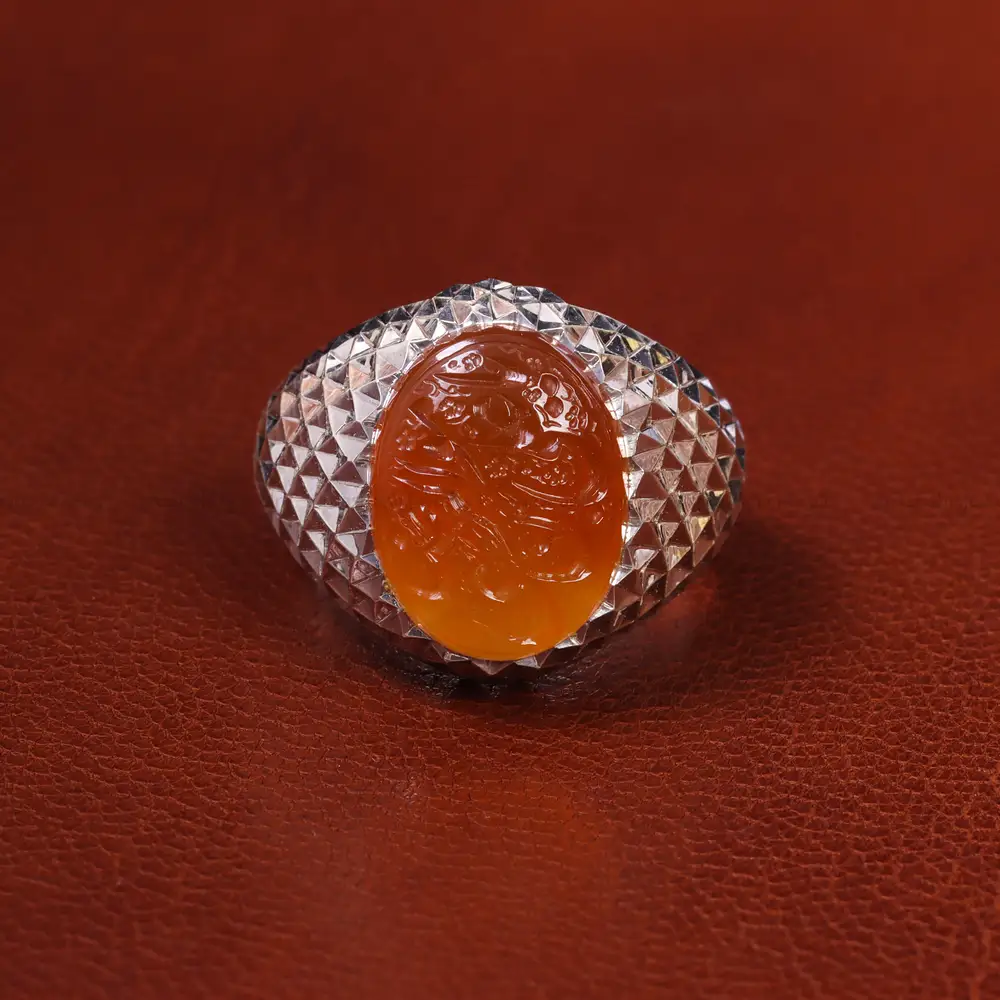 انگشتر عقیق یمن مردانه کد 17233