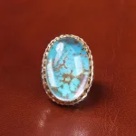 انگشتر دُر نجف و فیروزه شجری مردانه کد 17240