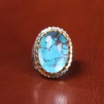 انگشتر دُر نجف و فیروزه شجری مردانه کد 17241