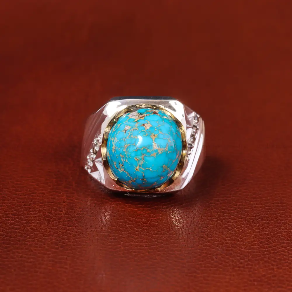 انگشتر فیروزه شجری مردانه کد 19922