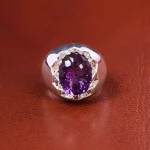 انگشتر آمیتیست مردانه کد 20023