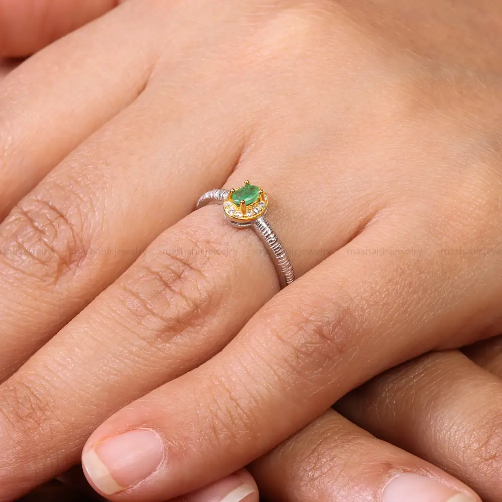 انگشتر زمرد زنانه کد 20052