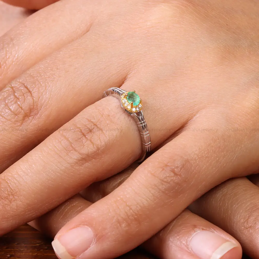 انگشتر زمرد زنانه کد 20054