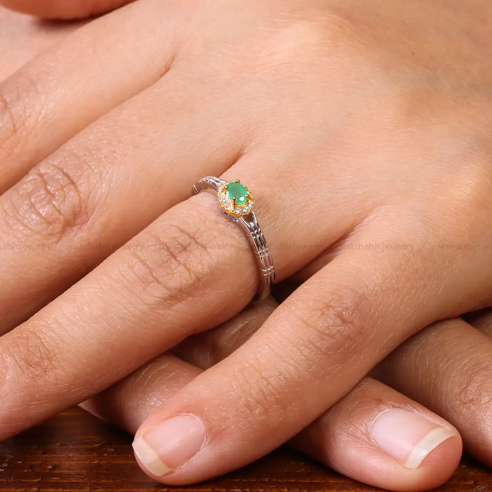 انگشتر زمرد زنانه کد 20056