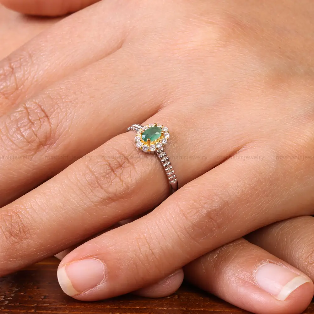 انگشتر زمرد زنانه کد 20061