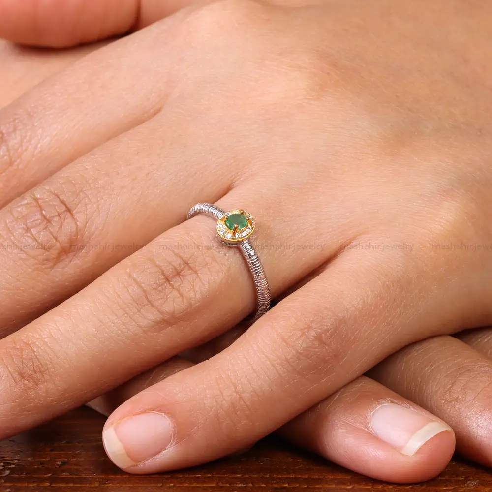 انگشتر زمرد زنانه کد 20063