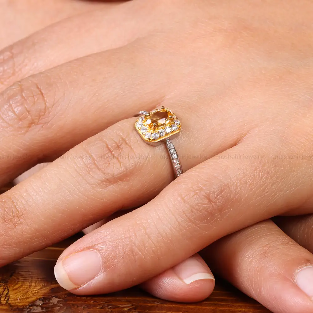 انگشتر سیترین زنانه کد 20082
