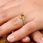 انگشتر سیترین زنانه کد 20083