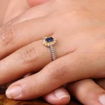 انگشتر یاقوت کبود زنانه کد 20094