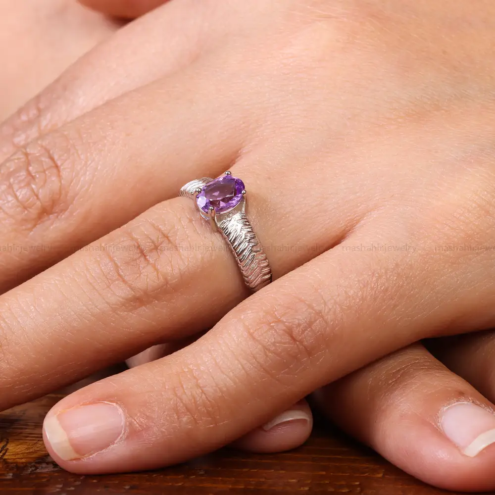 انگشتر آمیتیست زنانه کد 20098