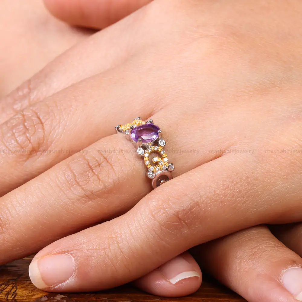 انگشتر آمیتیست زنانه کد 20099