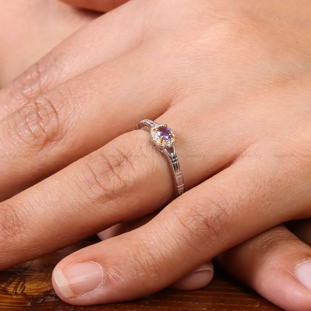 انگشتر آمیتیست زنانه کد 20102