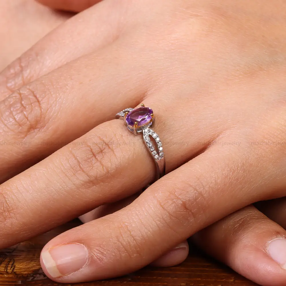 انگشتر آمیتیست زنانه کد 20103