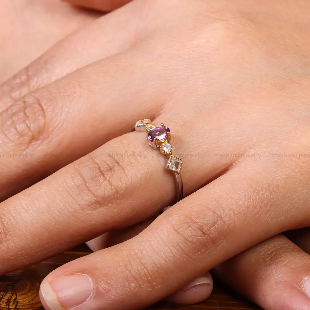 انگشتر آمیتیست زنانه کد 20104