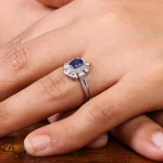 انگشتر یاقوت کبود زنانه کد 20105