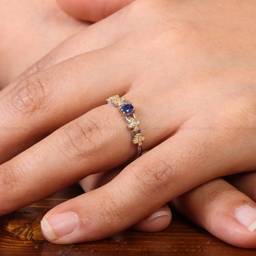 انگشتر یاقوت کبود زنانه کد 20109