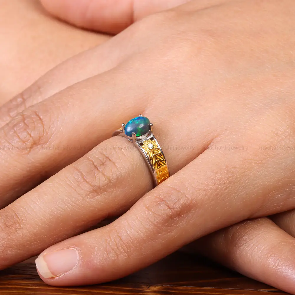انگشتر اوپال زنانه کد 20125