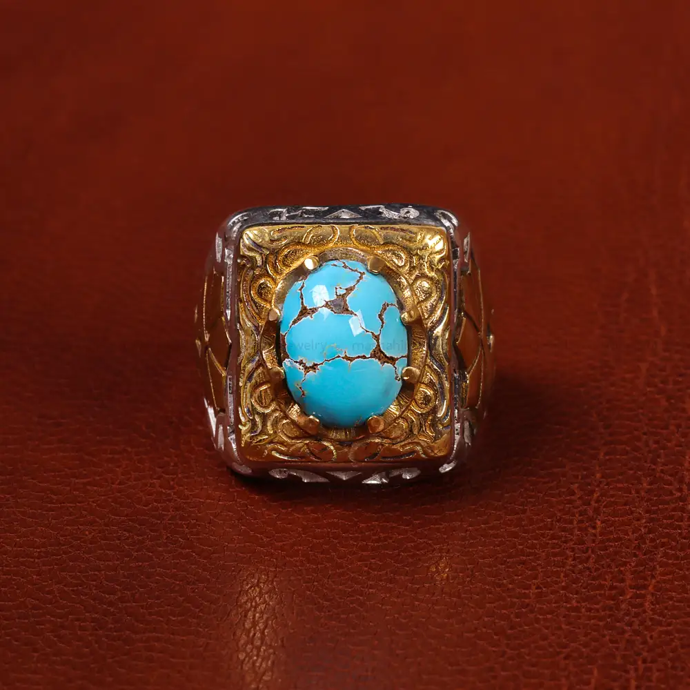 انگشتر فیروزه شجری مردانه کد 20316