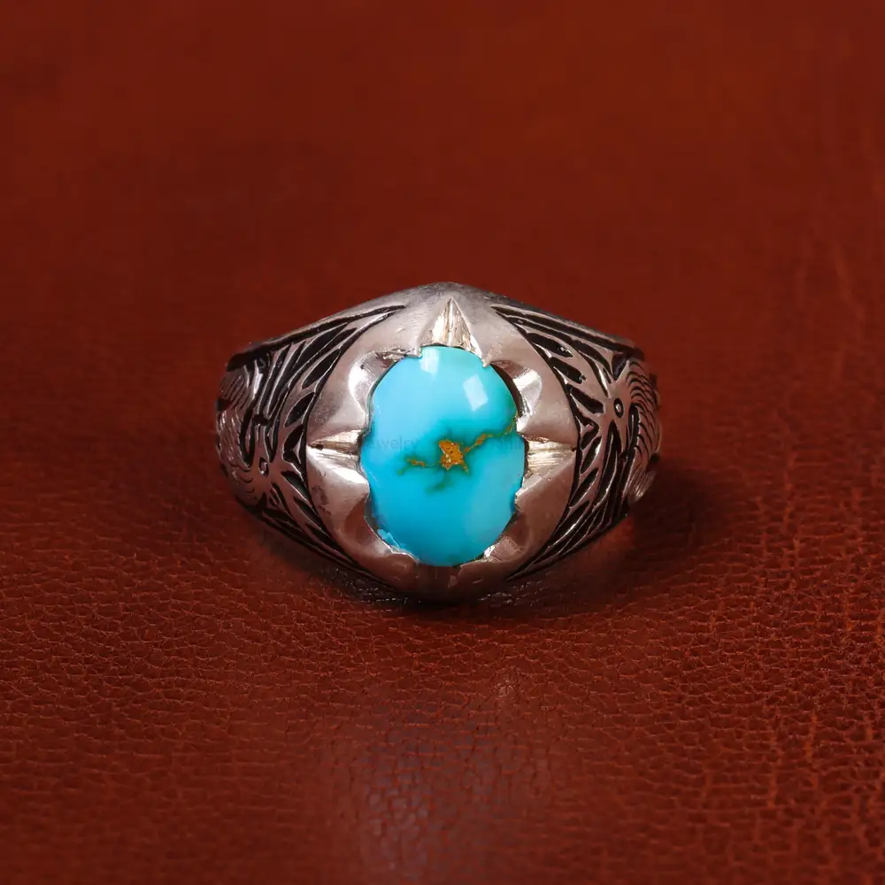 انگشتر فیروزه شجری مردانه کد 20340