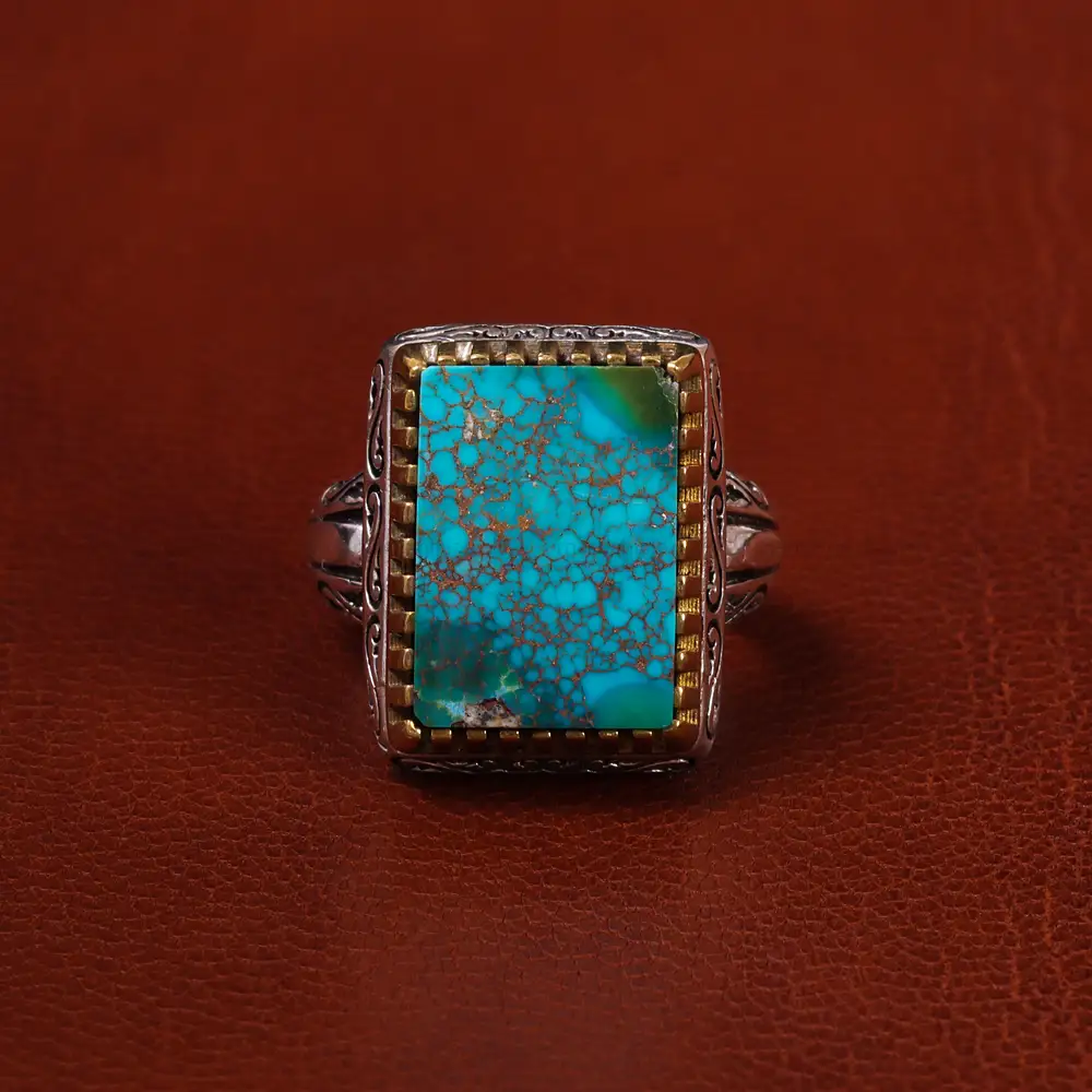 انگشتر فیروزه شجری مردانه کد 20352