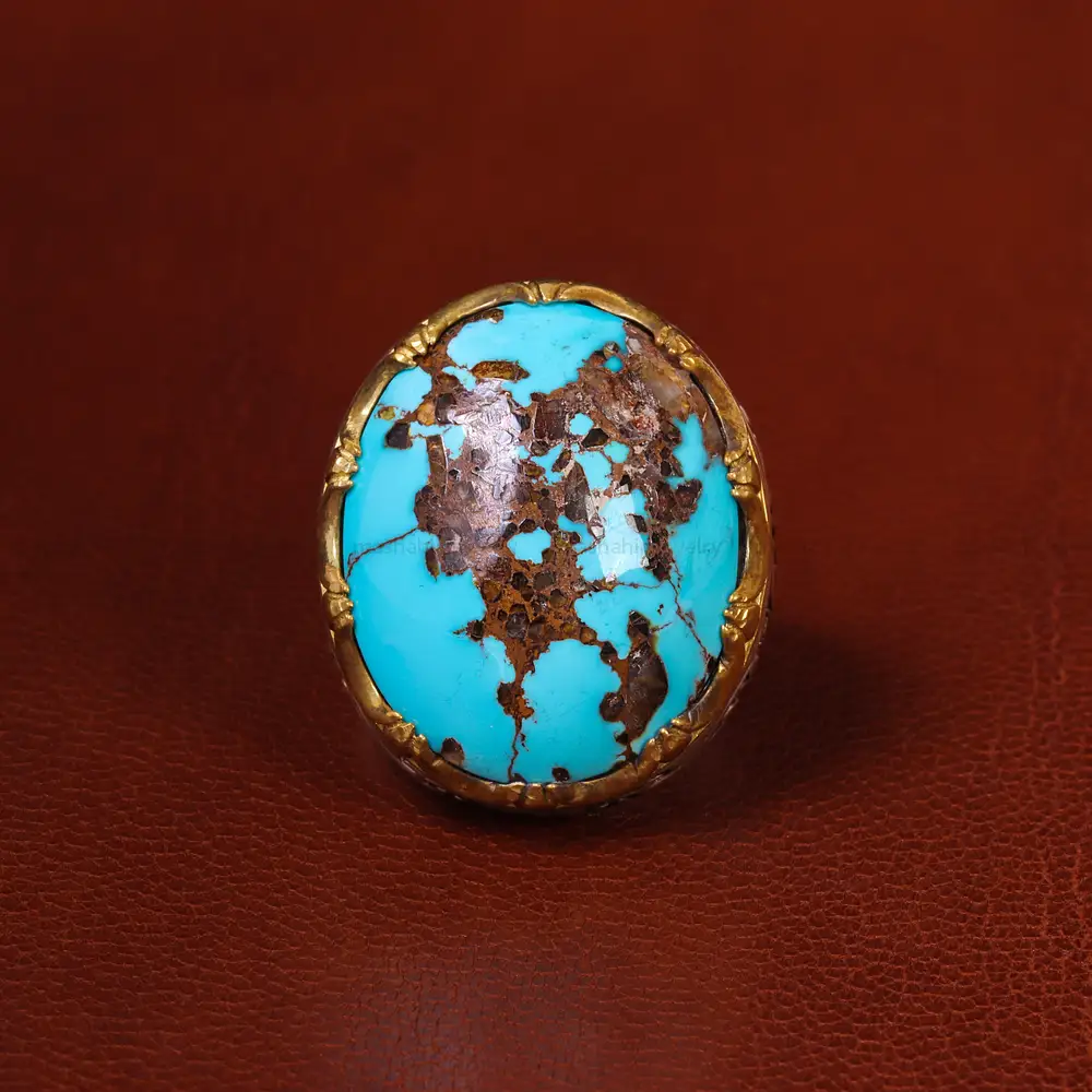 انگشتر فیروزه شجری مردانه کد 20394