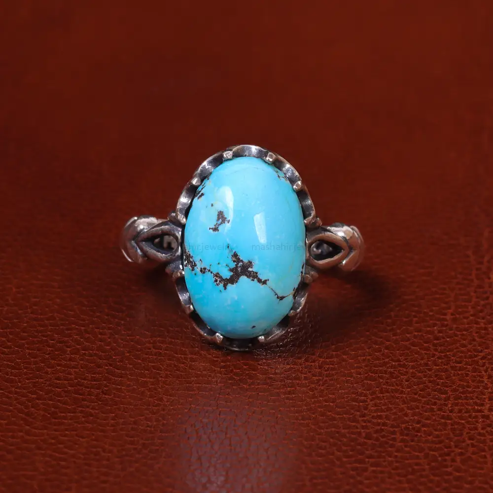 انگشتر فیروزه شجری مردانه کد 20407