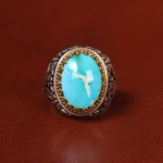 انگشتر فیروزه شجری مردانه کد 20420