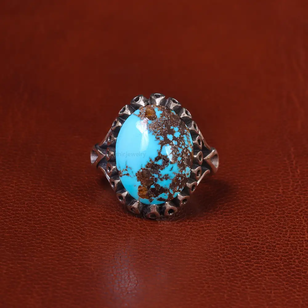 انگشتر فیروزه شجری مردانه کد 20429