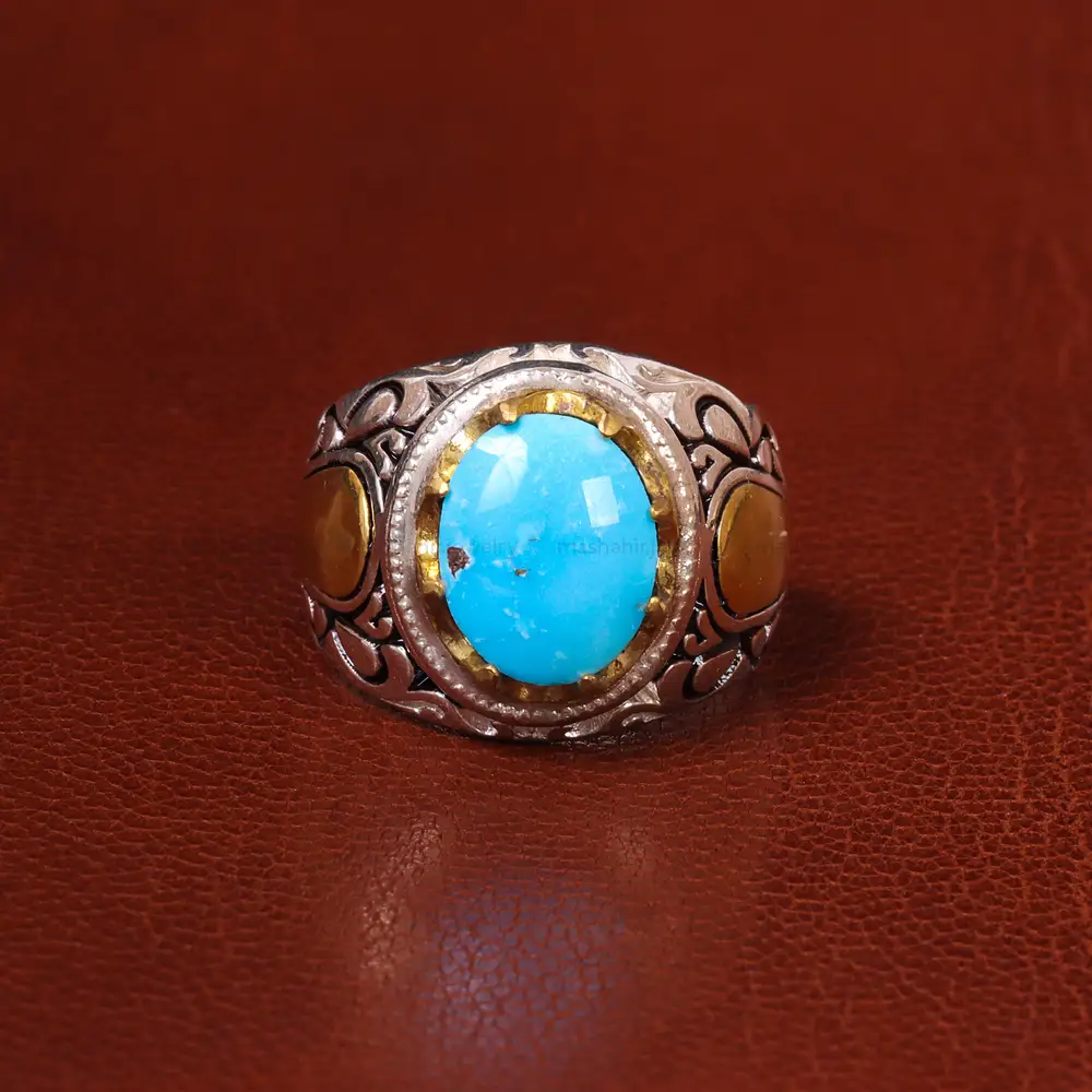 انگشتر فیروزه شجری مردانه کد 20445