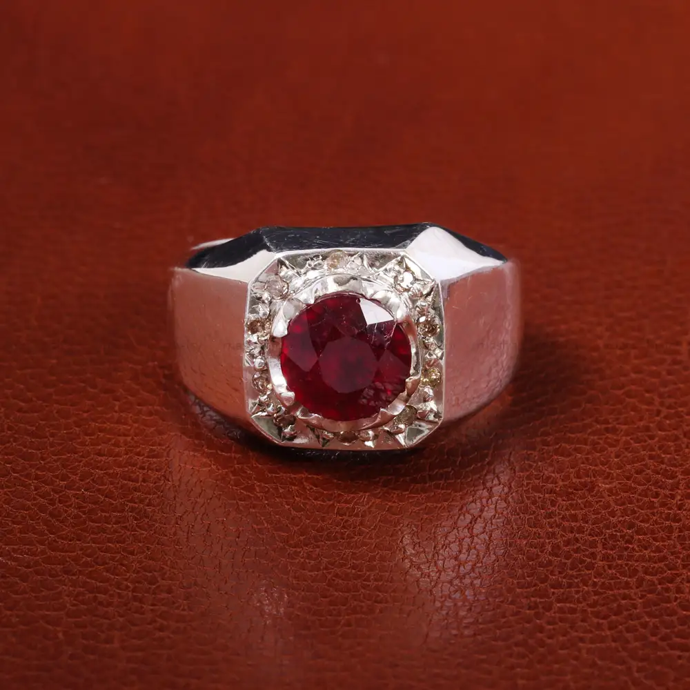 انگشتر یاقوت سرخ مردانه کد 20480