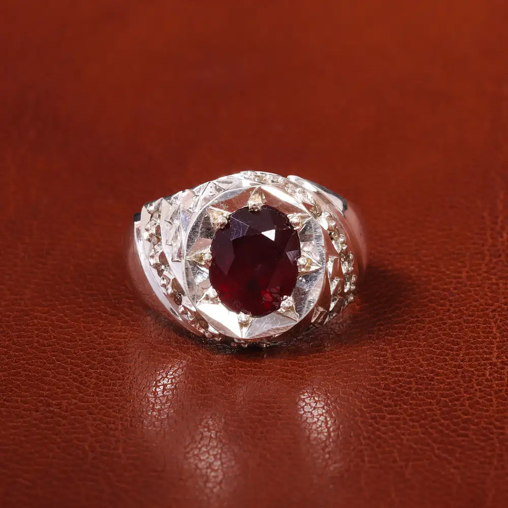 انگشتر یاقوت سرخ مردانه کد 20481