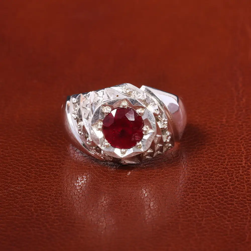 انگشتر یاقوت سرخ مردانه کد 20482