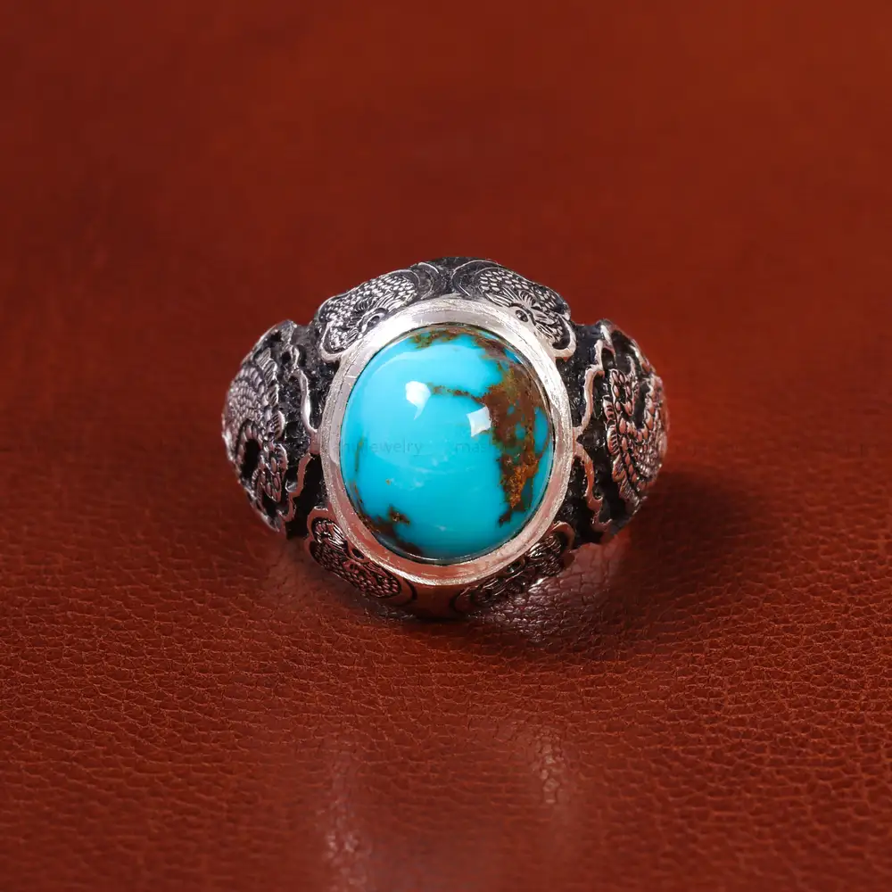 انگشتر فیروزه شجری مردانه کد 20506