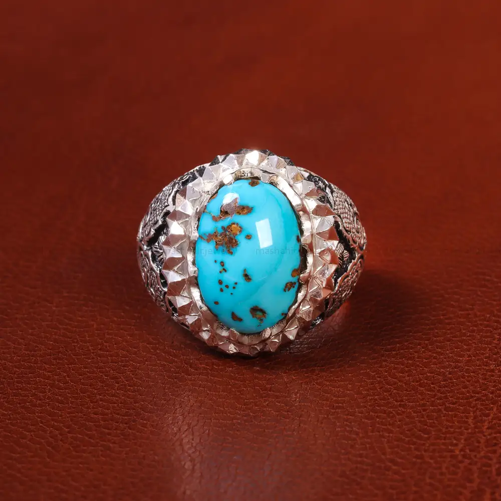 انگشتر فیروزه شجری مردانه کد 20511