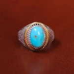 انگشتر فیروزه شجری مردانه کد 20517